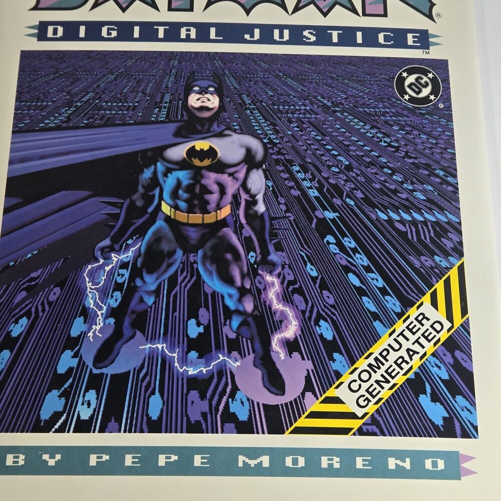 Batman Digital Justice Hardcover 1990 DC Graphic Novel 1st Print Pepe Moreno NM - Picture 3 of 13